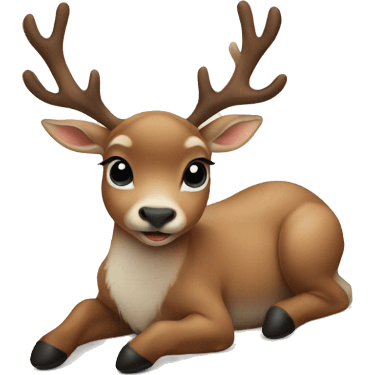 Baby reindeer lying emoji