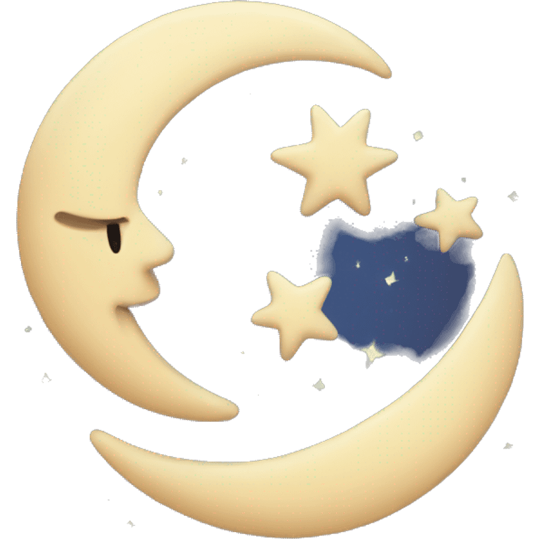 La lune avec des étoiles  emoji