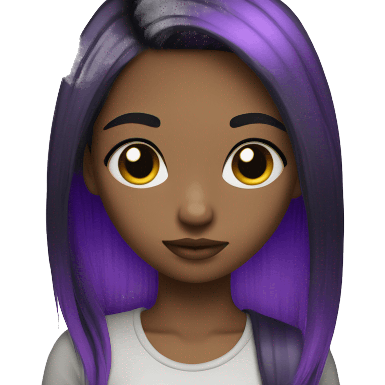 Girl with black and purple split dye hair emoji