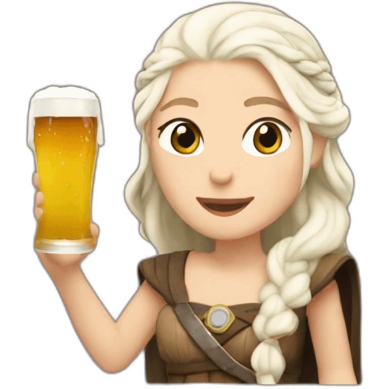 Daenerys with beer emoji