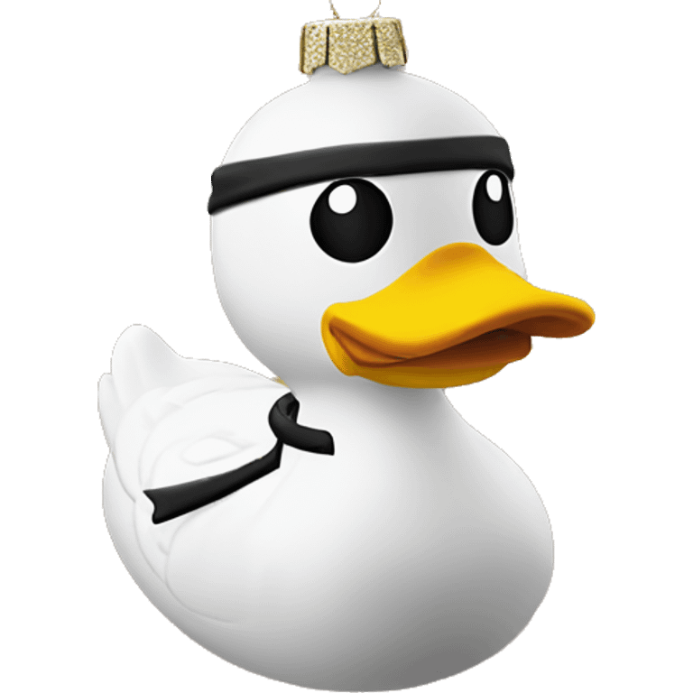 Ninja duck ornament on Christmas tree emoji