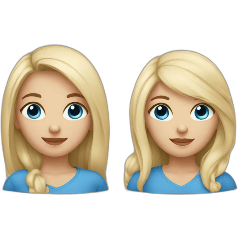 Sisters-one with dark hair and dark eyes-another blonde with blue eyes emoji