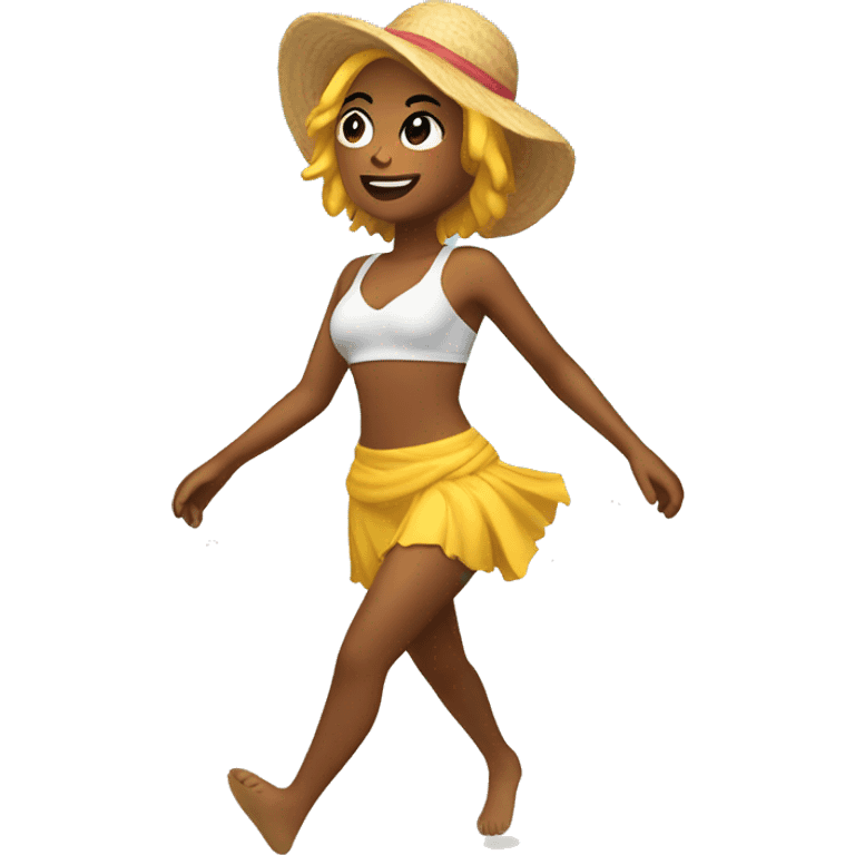 Chica nadando en la playa emoji