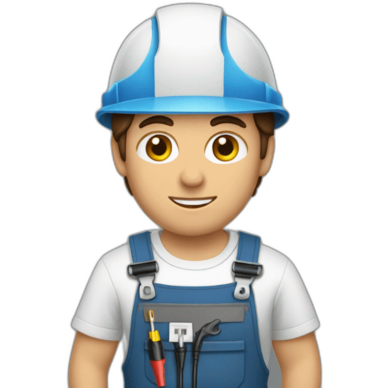 brown haired electrician working with wires emoji