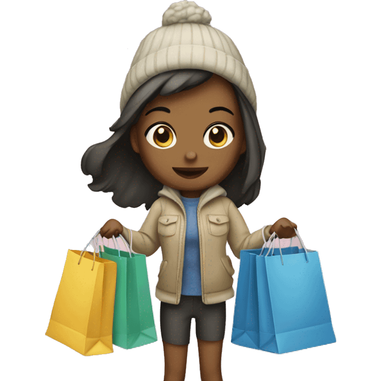 Girl with shopping bags  emoji