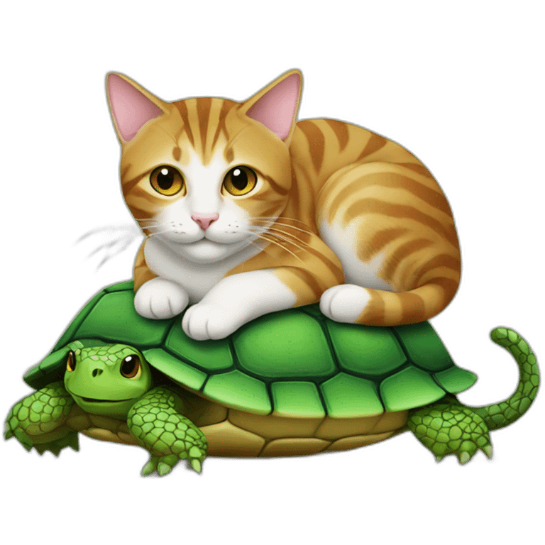 cat on turtle emoji