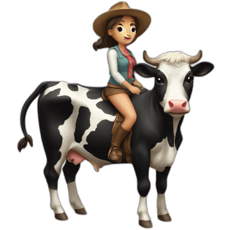 Reverse girl cow rode emoji