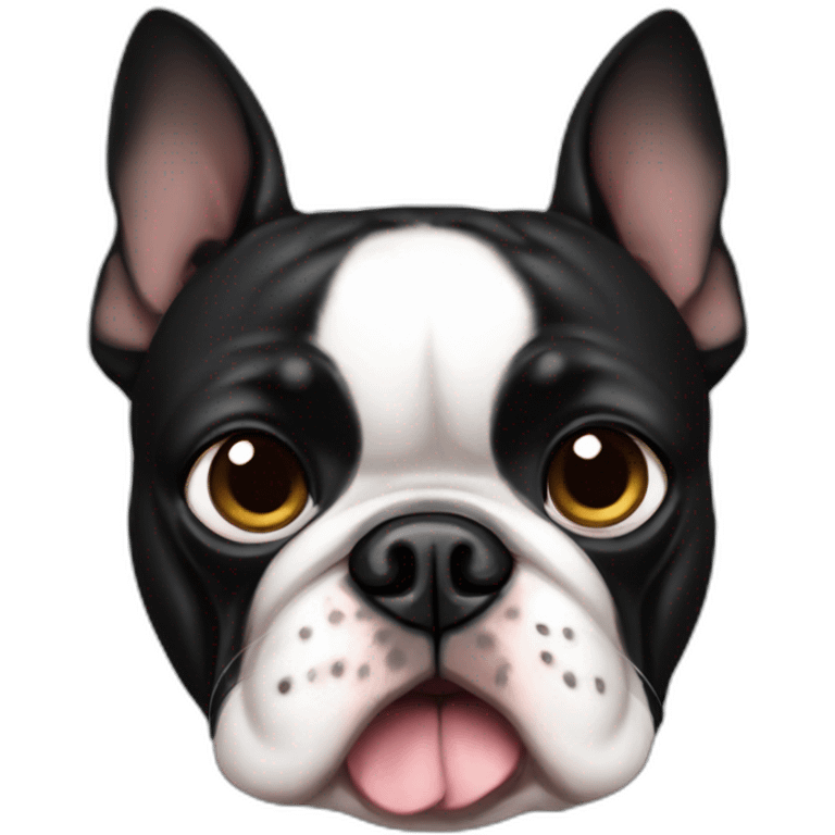 really fat och grumpy Boston Terrier emoji