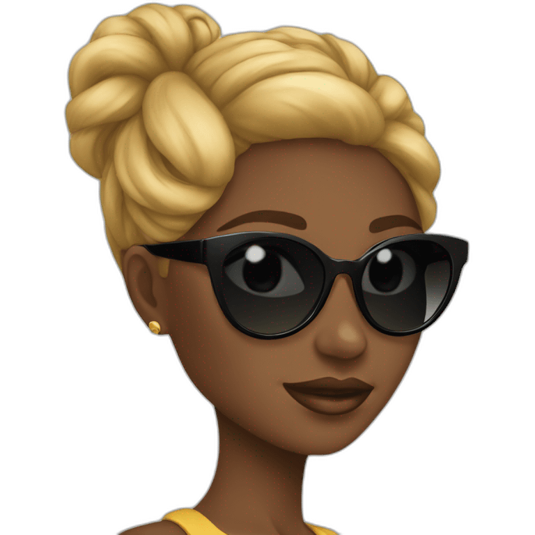 Beautiful Black women sunglasses emoji