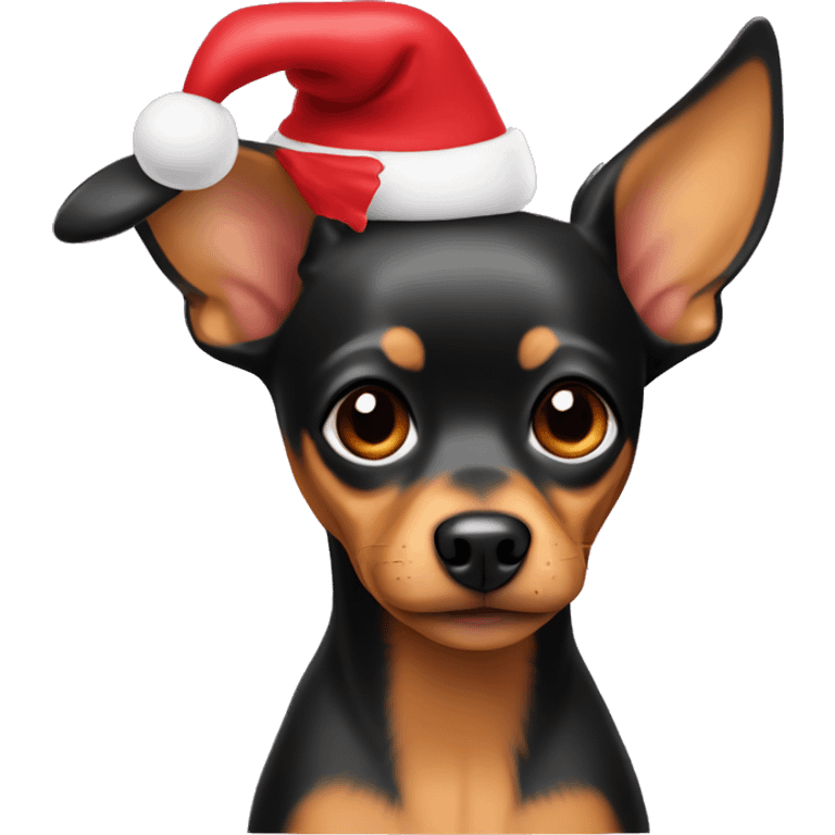 Toy Terrier with christmas hat  emoji