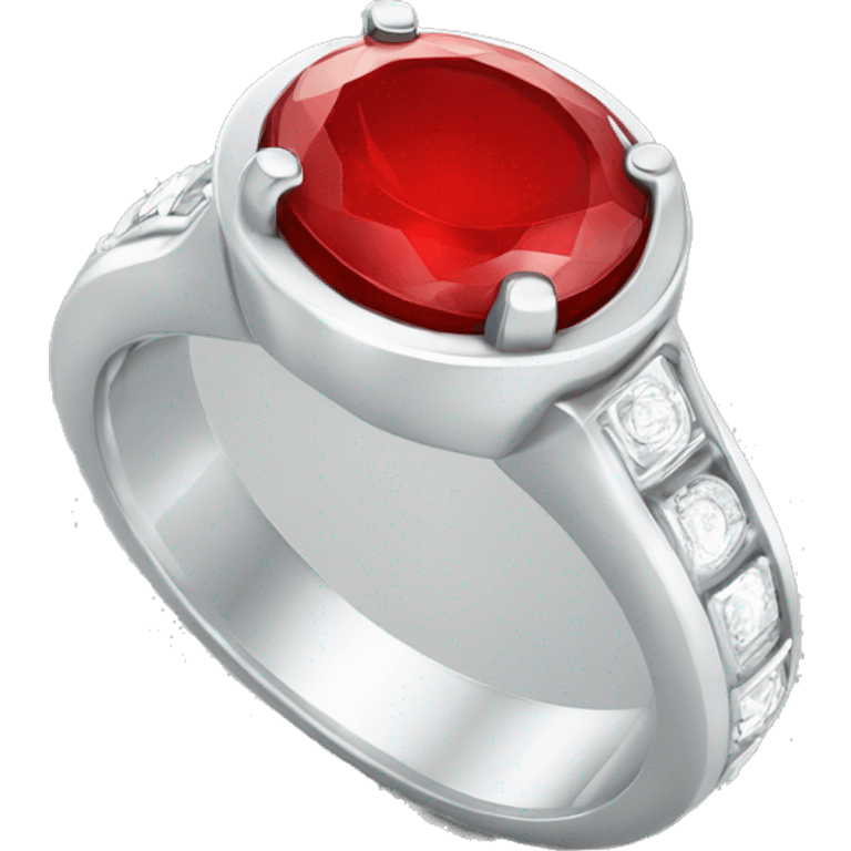 red and white dainty class ring emoji