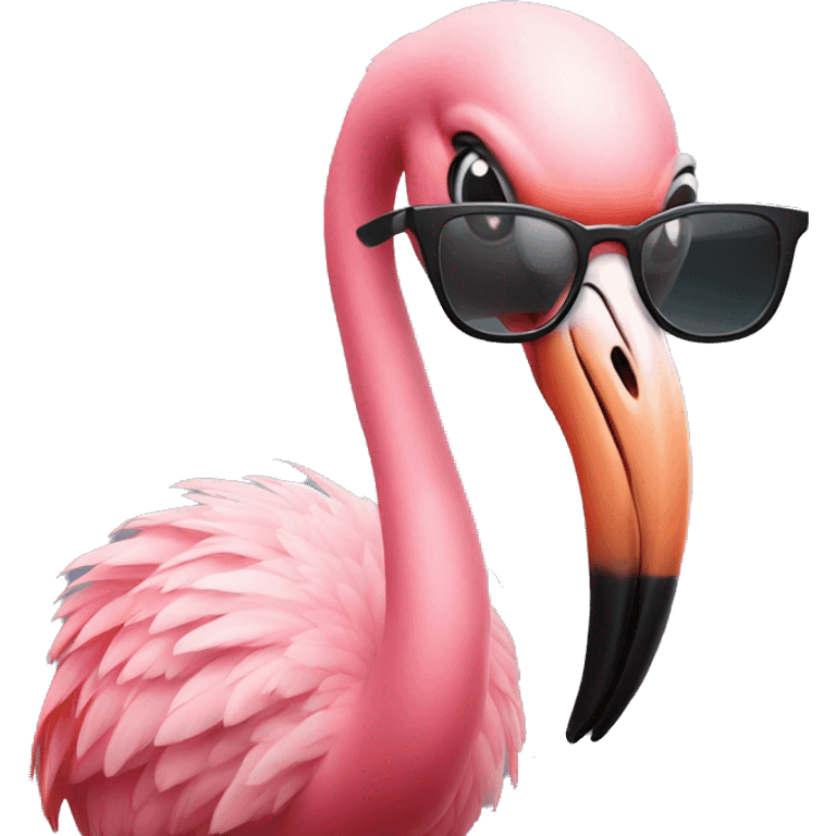 Flamingo with glasses  emoji