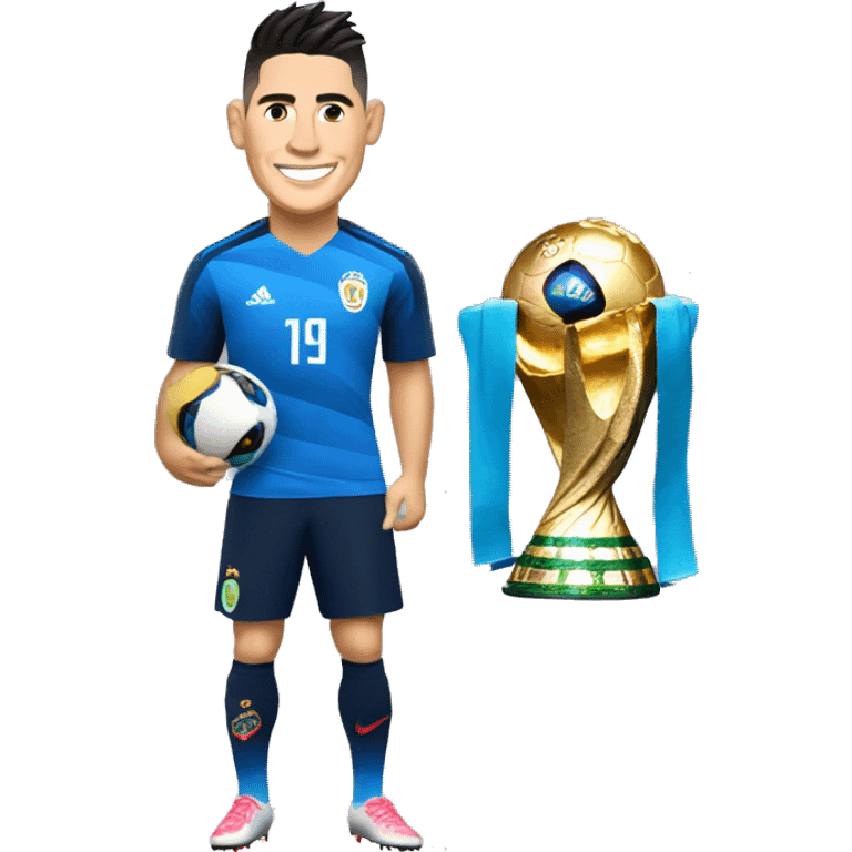 James Rodriguez with the fifa world cup trophee emoji