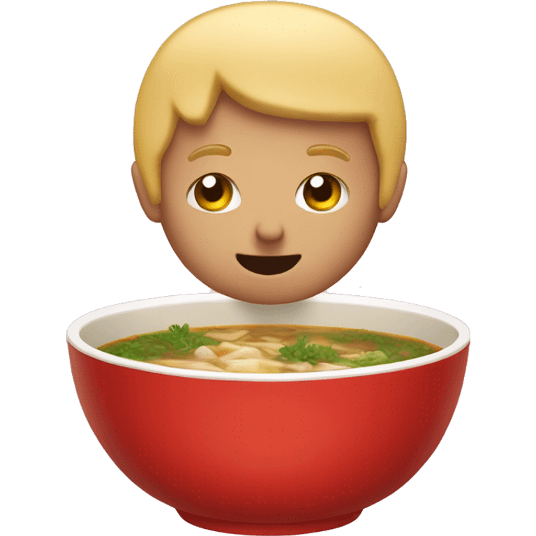 beef soup in a red bowl emoji