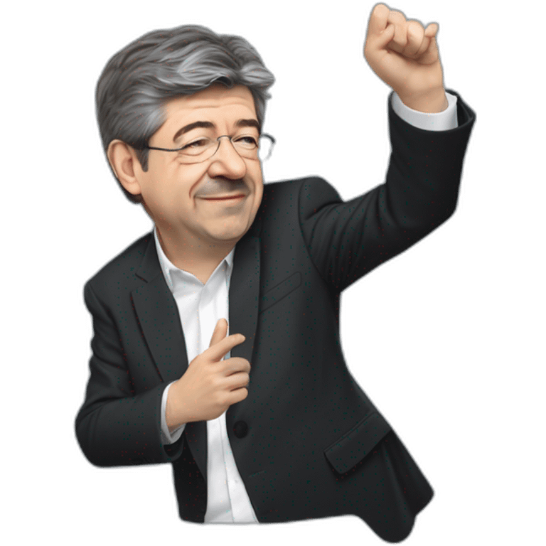 Jean Luc Mélenchon qui fait un dab emoji