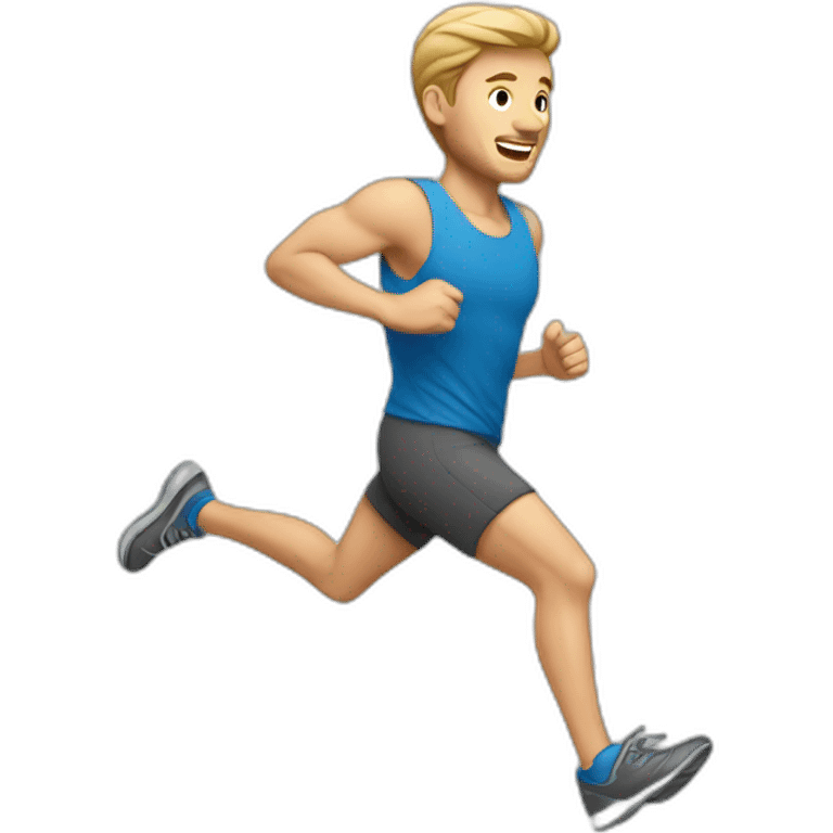 Caucasian man running  emoji