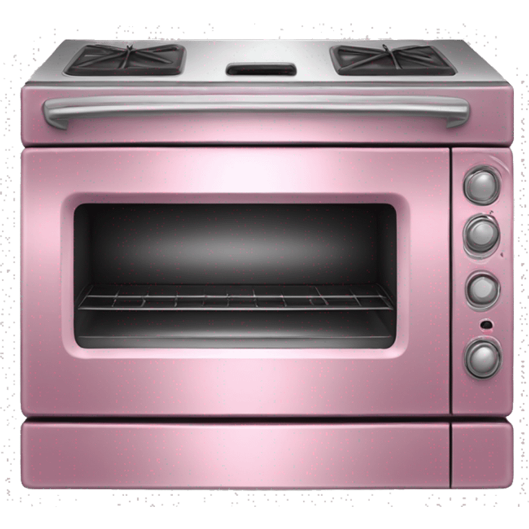 Realistic metallic light pink oven isolated. emoji