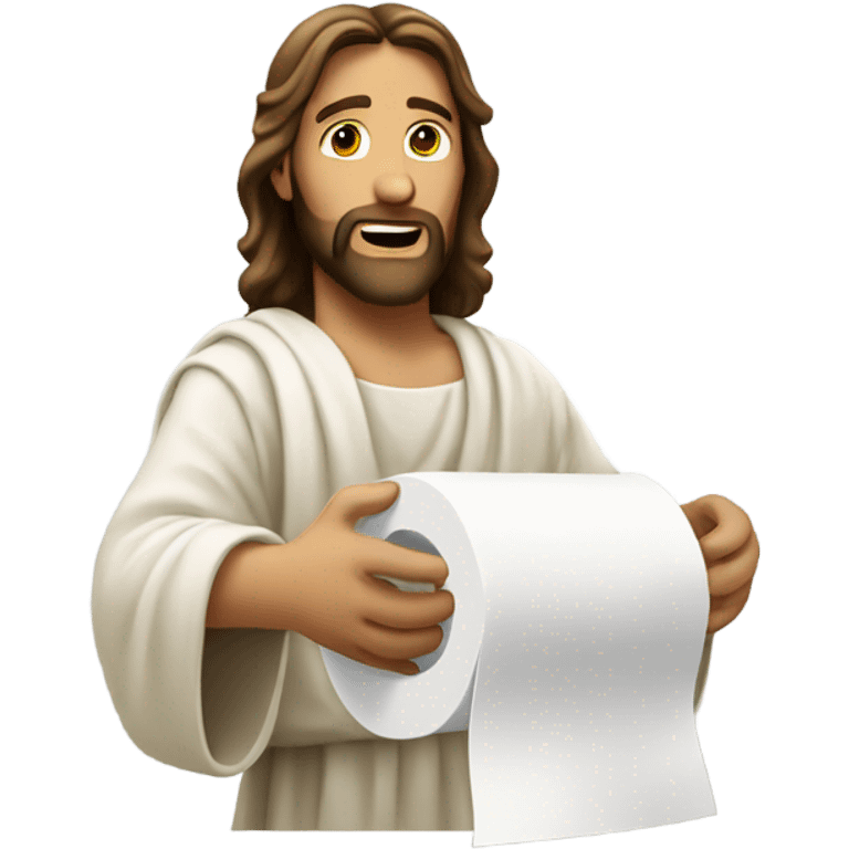 Jesus performing a miracle toilet paper emoji