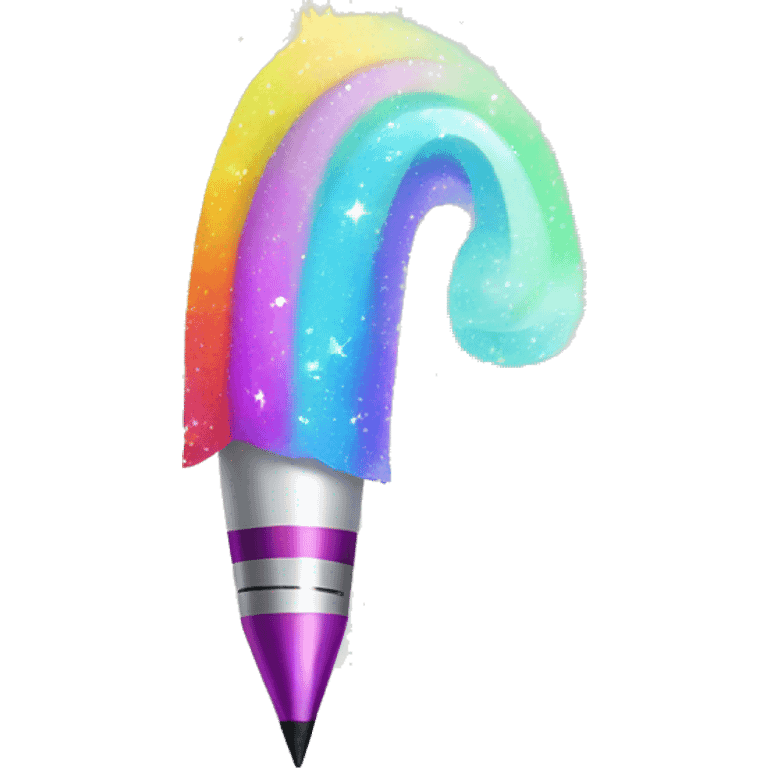 magic rainbow pen and paper with sparkle emoji