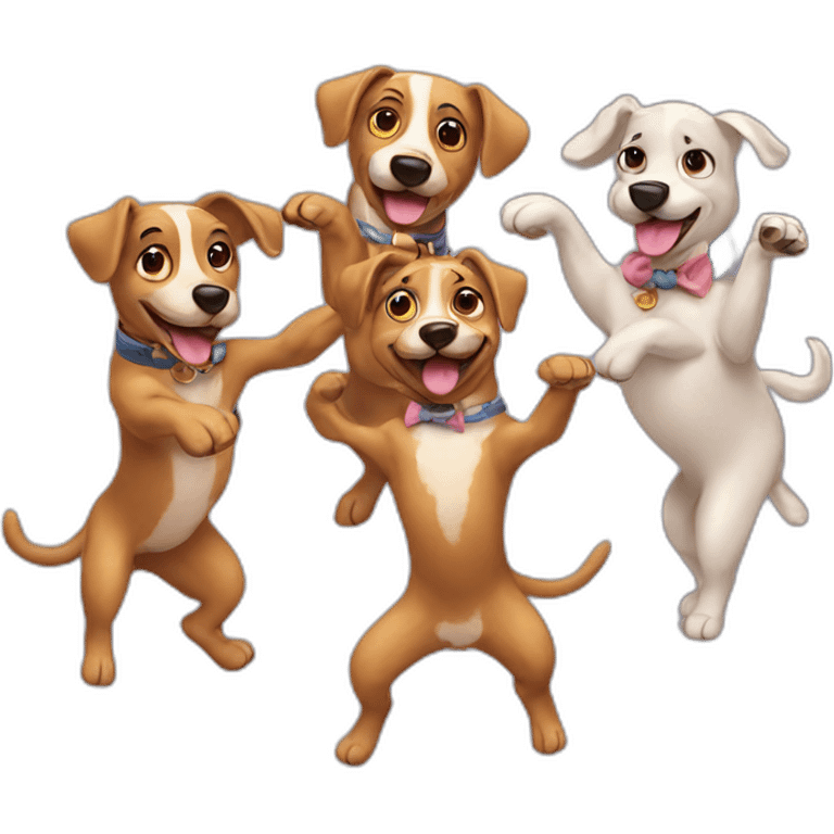 3 dogs dancing cabaret emoji