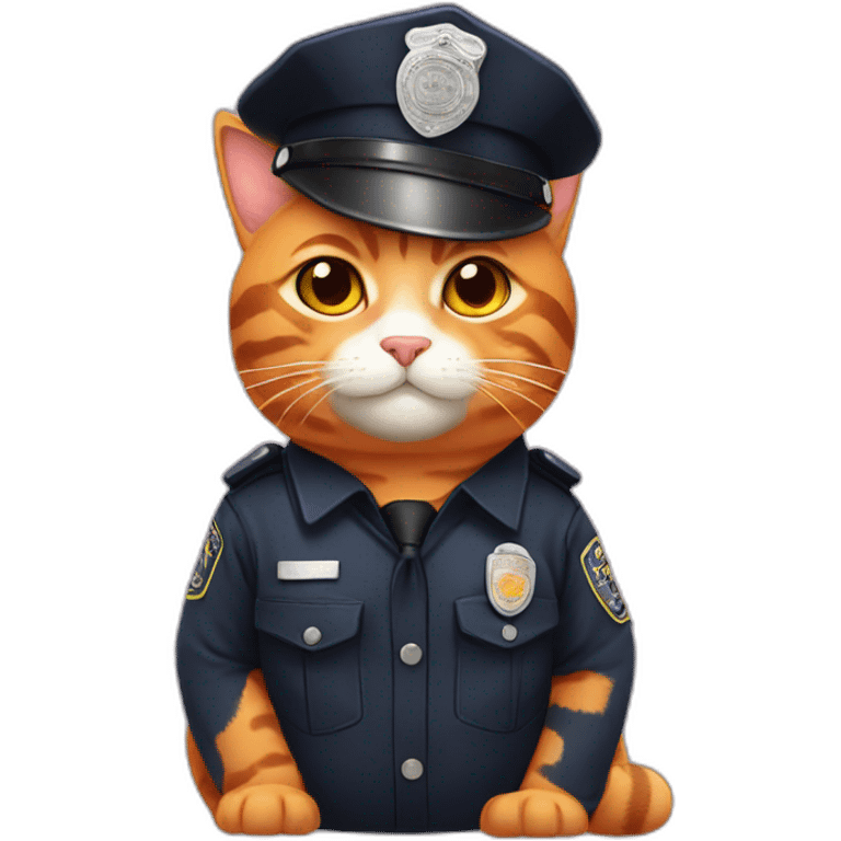 Orange sweetie police cat emoji