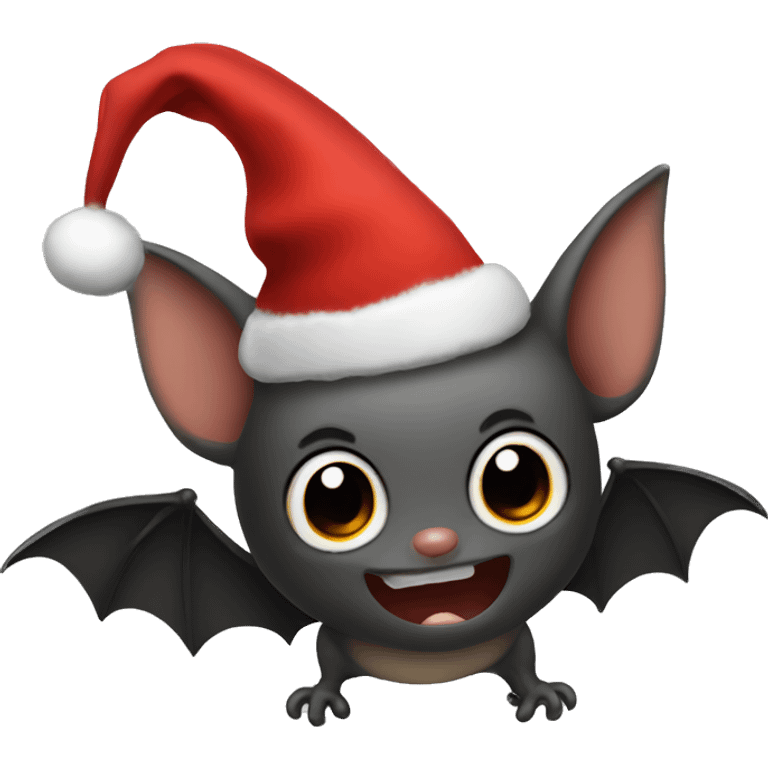 bat with christmas hat emoji