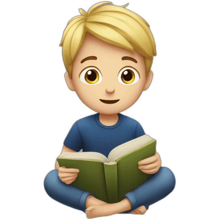 european boy reads a book emoji