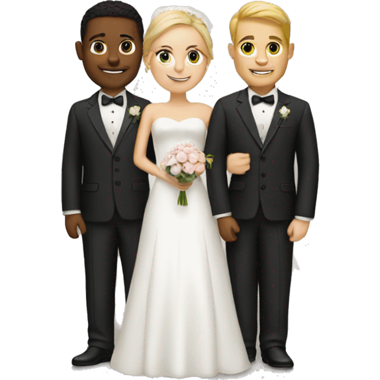 wedding two white couples  emoji