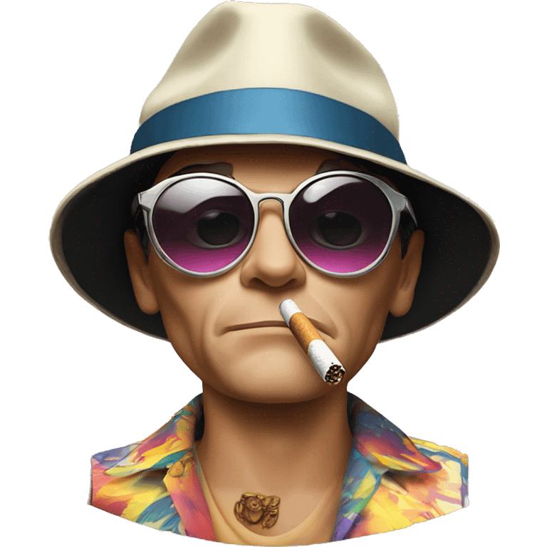 Fear and Loathing in Las Vegas, smoking, cigarette holder, psychedelic, bats emoji