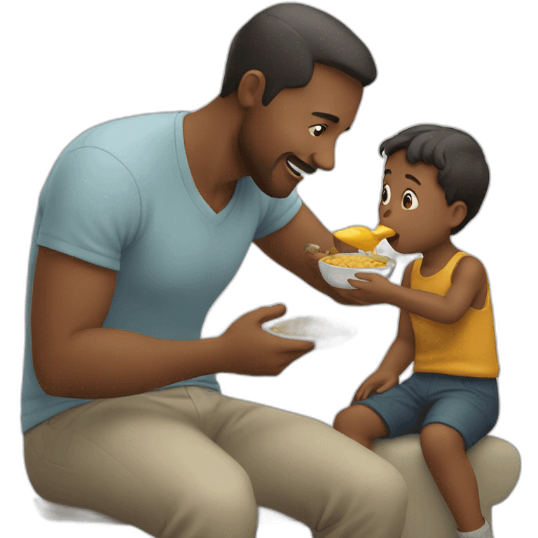 Man feeding a child emoji