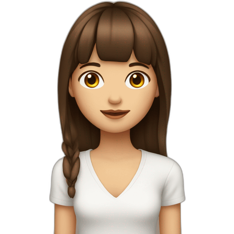 fille avec frange brune emoji