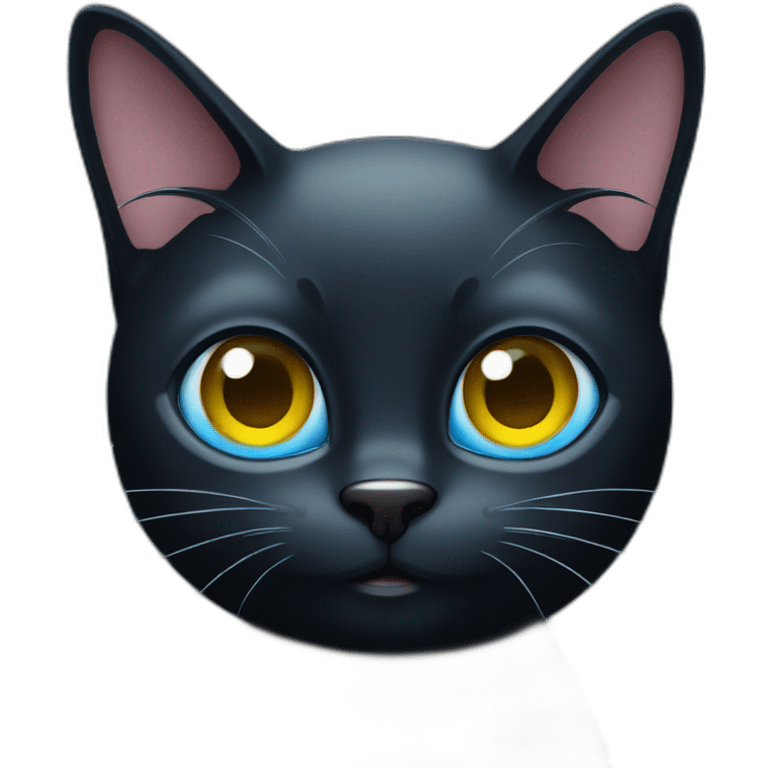 Black Cat with blue eyes holding money emoji