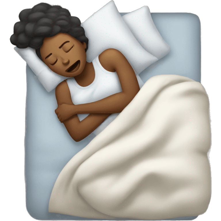 Woman sleeping and having a nightmare emoji