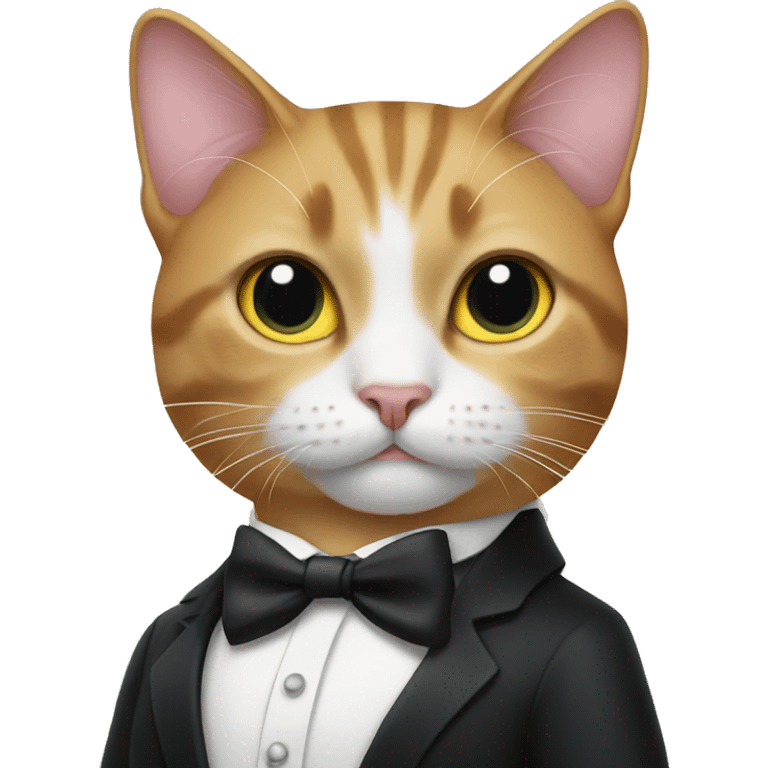 cat wearing a tuxedo emoji