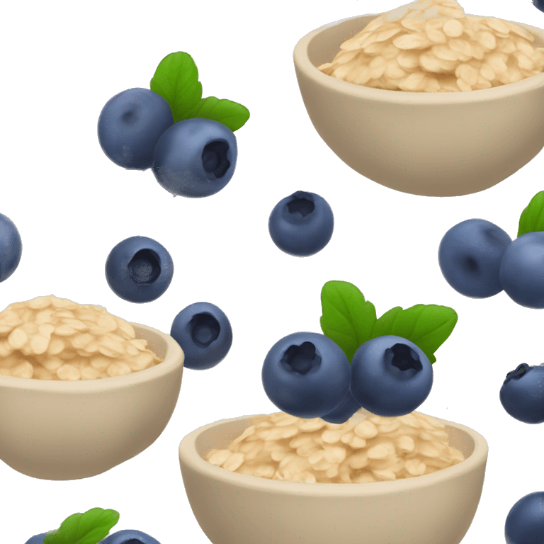 Bowl of oatmeal blueberries and grapss emoji