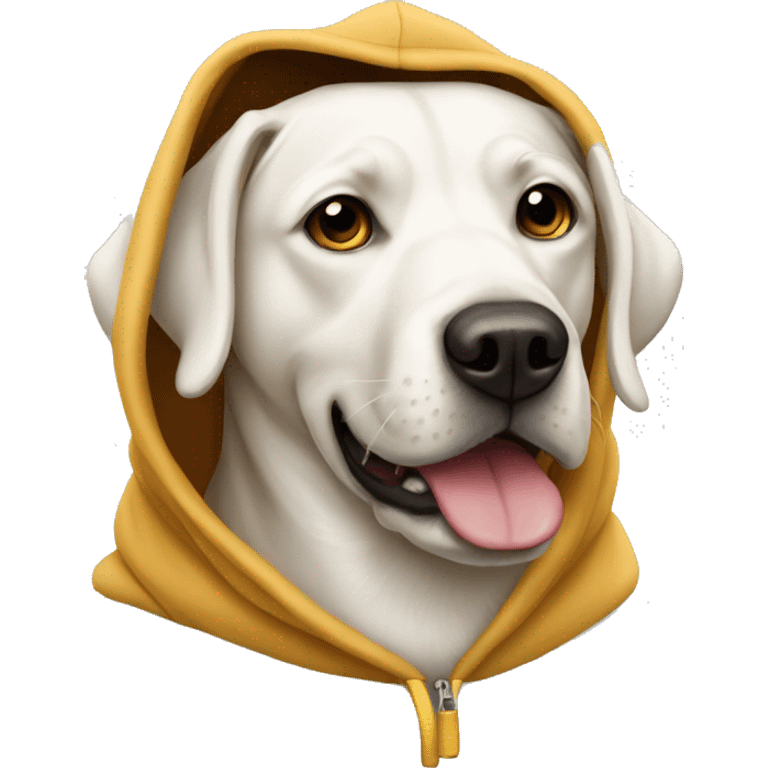 white dog lab with hoodie emoji