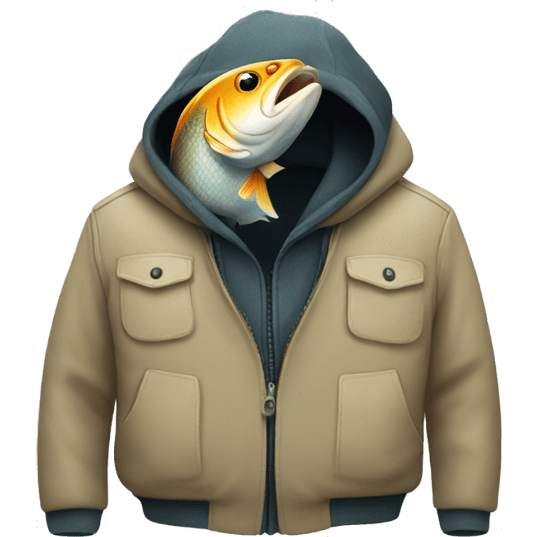 A fish wearin a jacket emoji