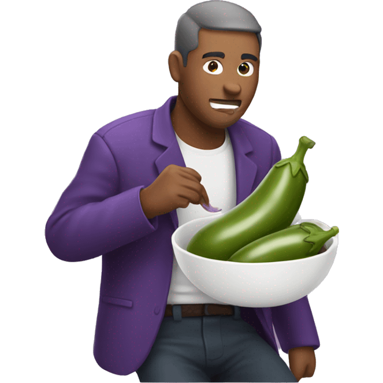 Man eating an eggplant  emoji