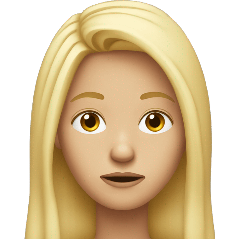 Long hair Blonde disappointed  emoji