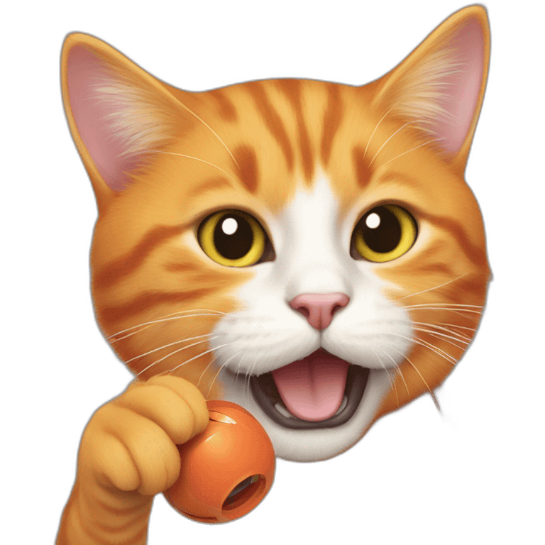 Orange cat playing with a YoYo  emoji