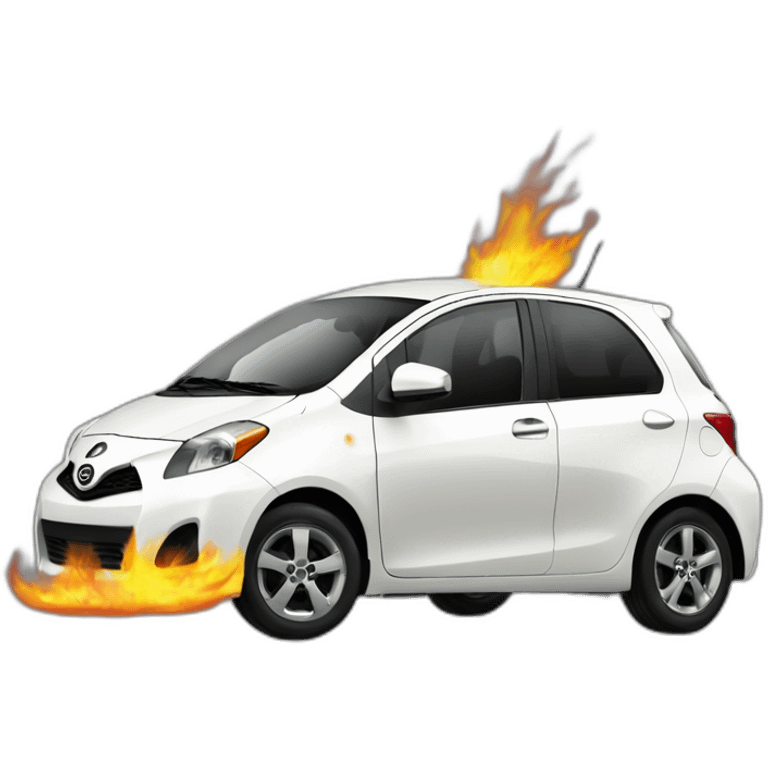 Gr Yaris whit fire in the exaust emoji