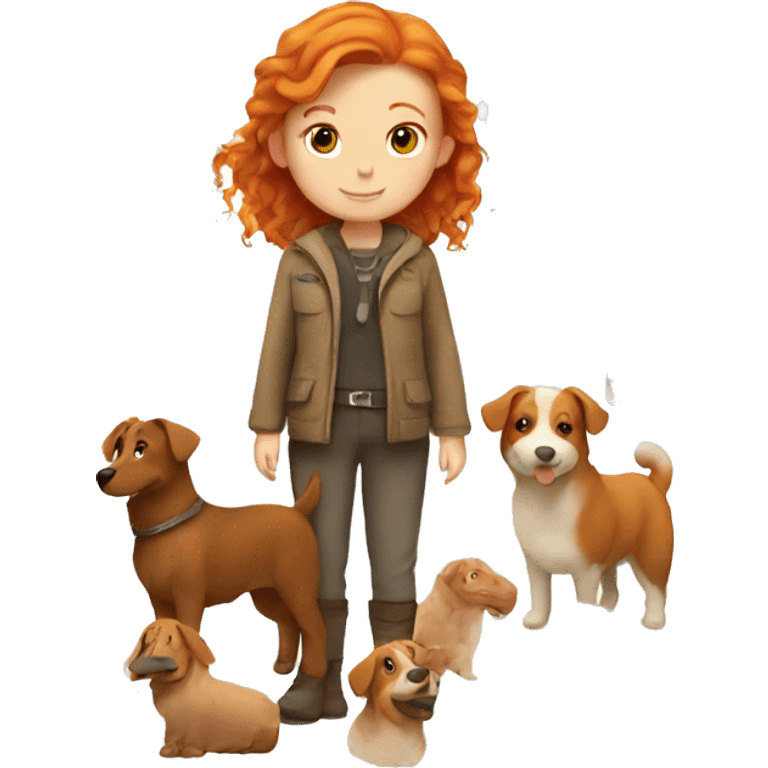 Ginger girl with a Shepherd  emoji