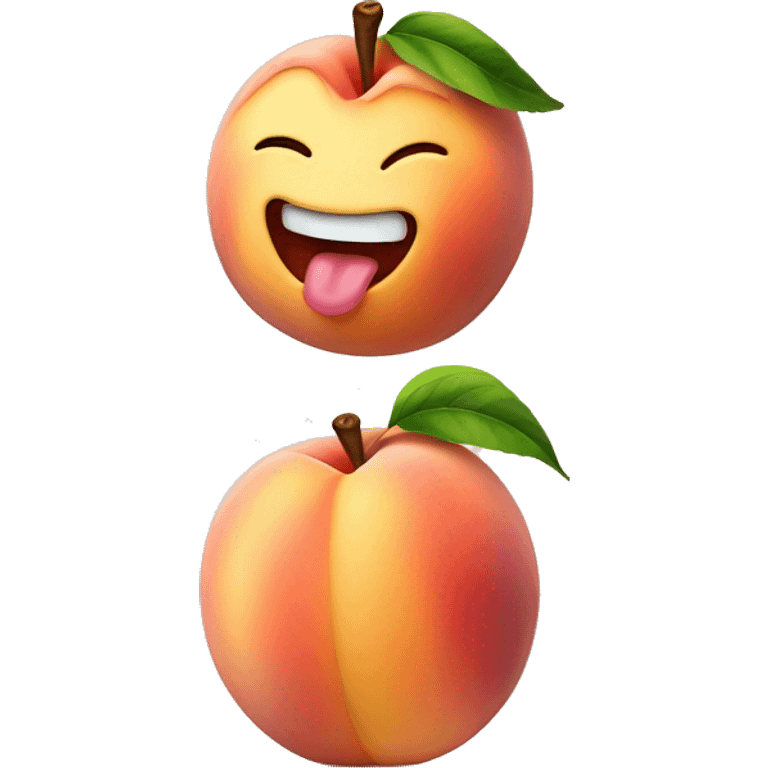 peach with big tounge emoji