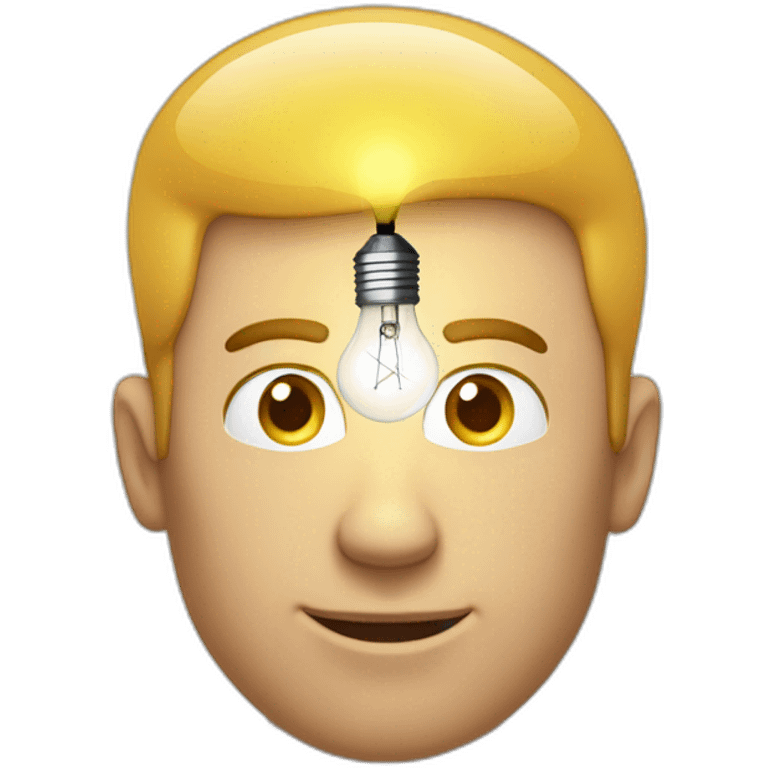 Man-has-a-light-bulb-shining-above-his-head-as-an-idea emoji