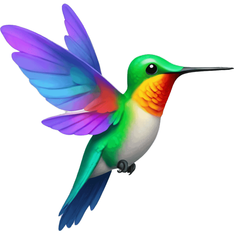 Colorful Humming bird fluttering wings emoji