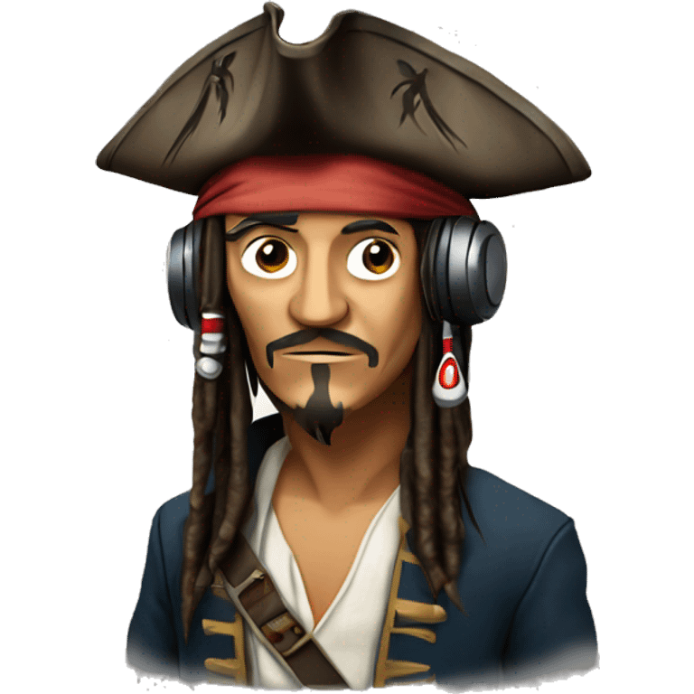 captain jack sparrow with headphones emoji