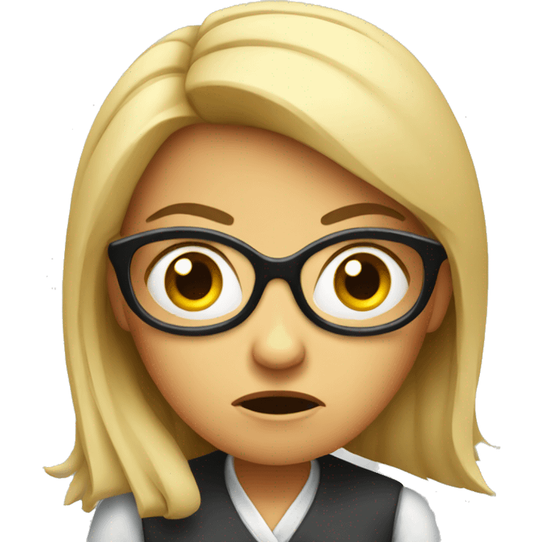 Angry smarty face woman emoji