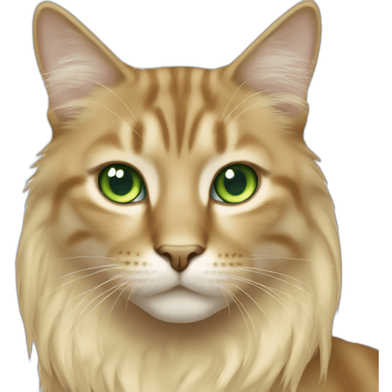 Cat with blonde long hair green eyes emoji