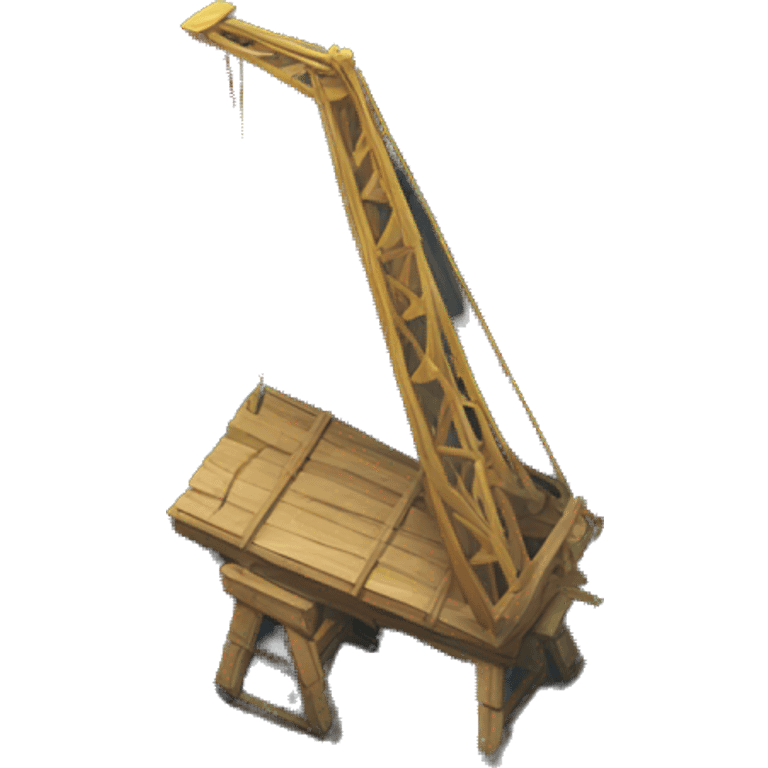 medieval wooden crane into stone pit emoji