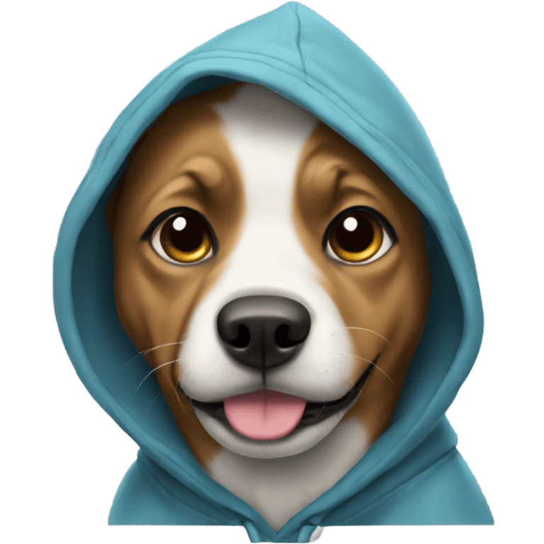 Dog wearing a hoodie emoji